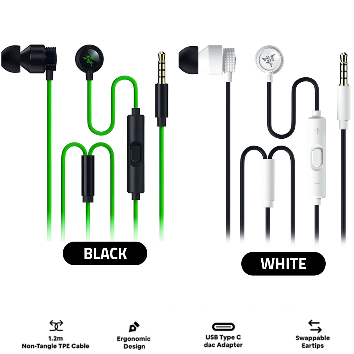 Razer Hammerhead V3 Universal Wired Earbuds for Gaming