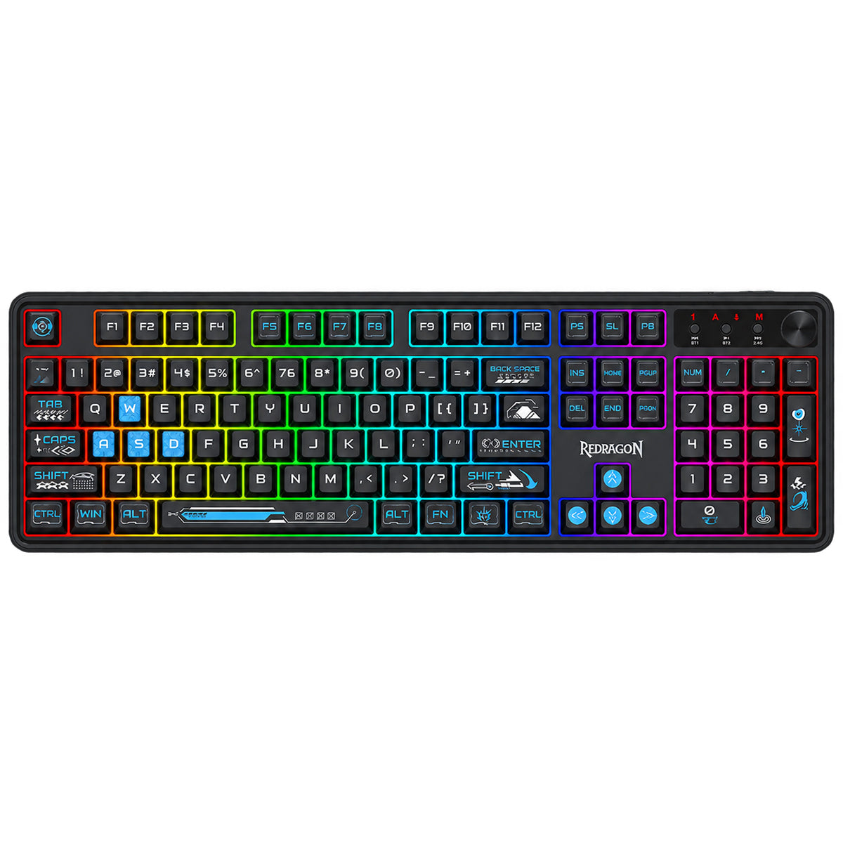Redragon RM104 Pro Volcano Tri-Mode 104-key Wireless RGB Membrane Mechanical Gaming Keyboard