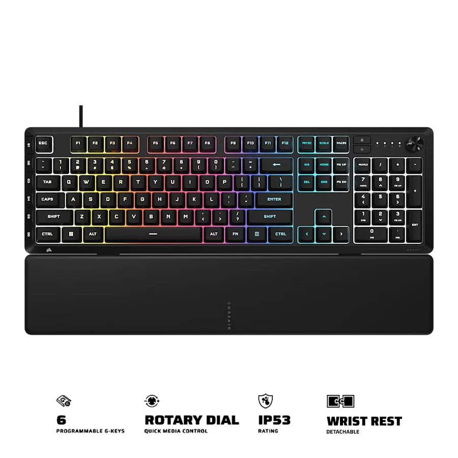 Corsair SKIFF 100 Plus RGB Wired Gaming Keyboard (Black) (CH-9226I65-NA)
