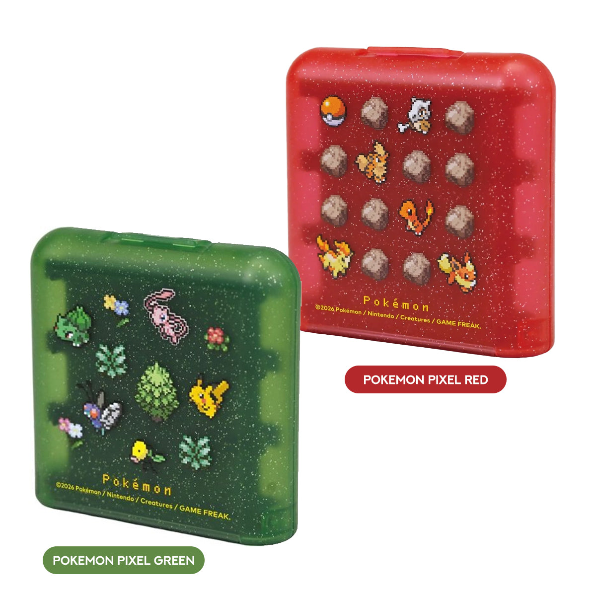 Hori Game Card Case 24 for Nintendo Switch 2 (Pokemon Pixel Green, Pokemon Pixel Red) (NSX-187A, NSX-188A)
