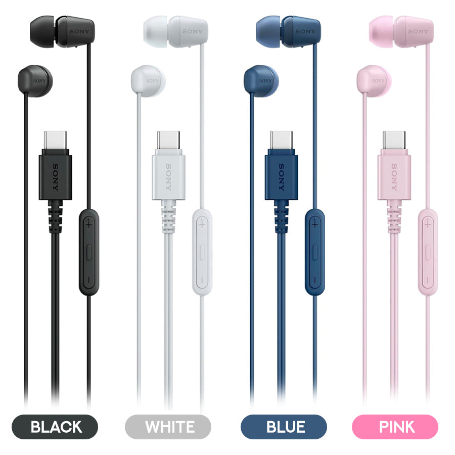 Sony IER-EX15C USB-C Wired Headphones (Black, White, Blue, Pink)