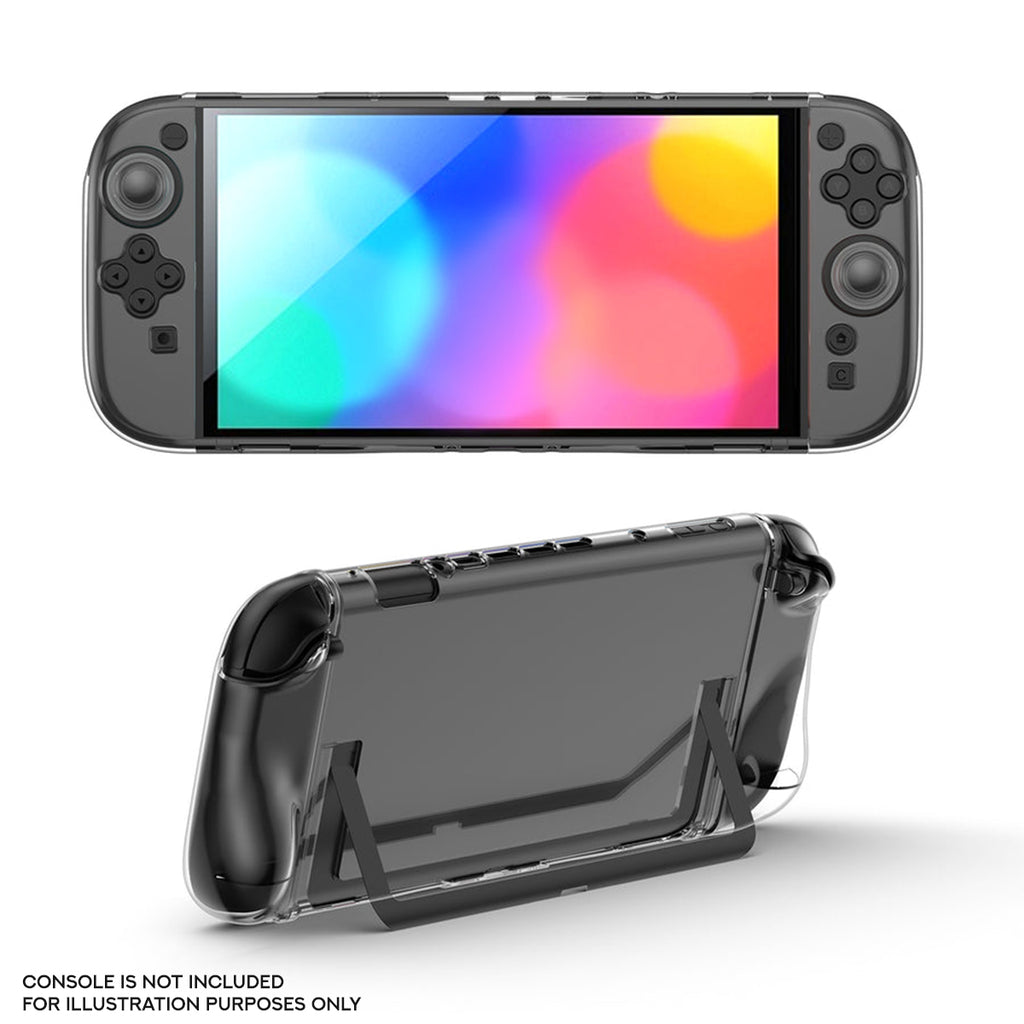 IINE PC Protective Case Set with Raised Back for Nintendo Switch (Transparent) (L1094)