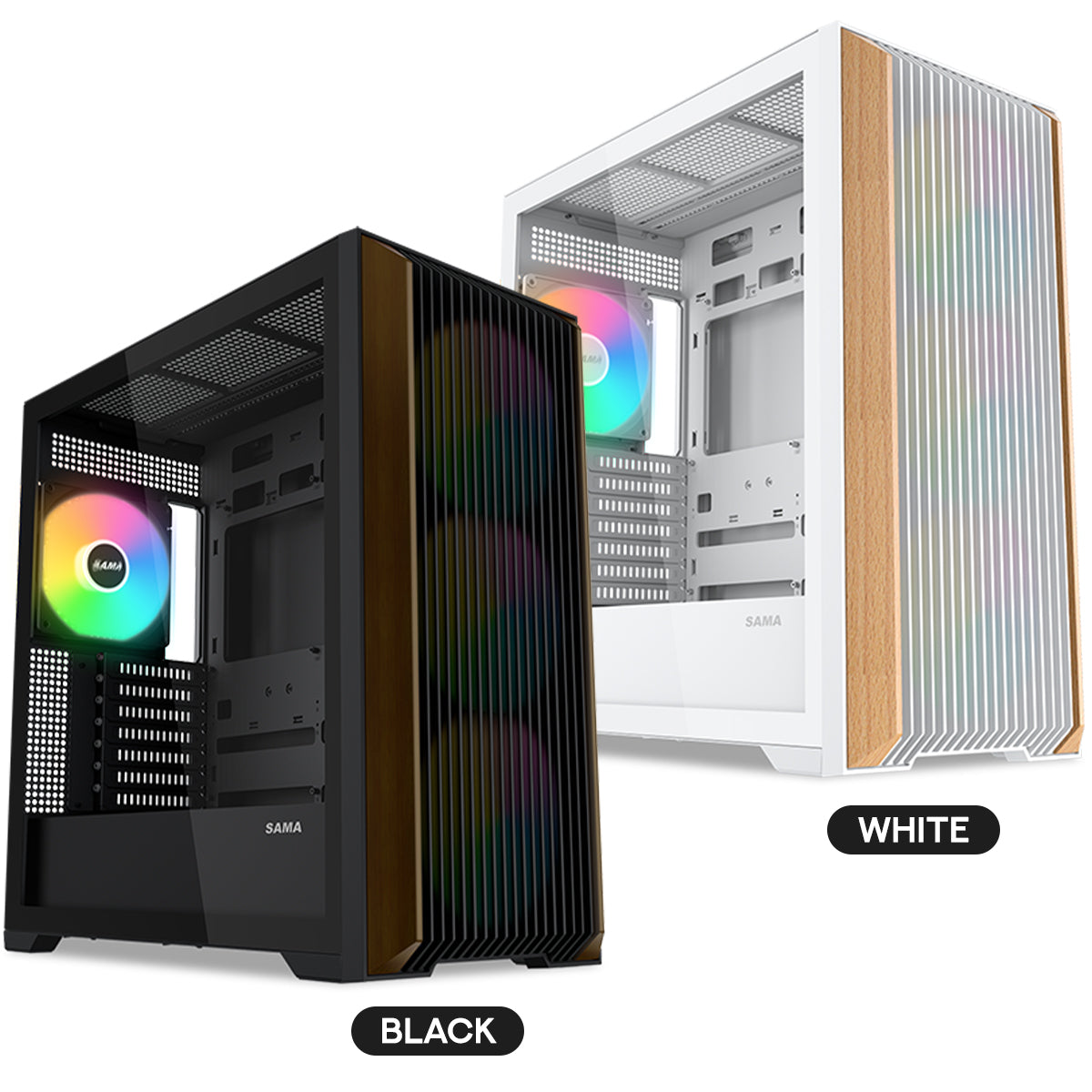 Sama Z60 Mid-Tower with Two Authentic Walnut Strips on Front Panel PC Case
