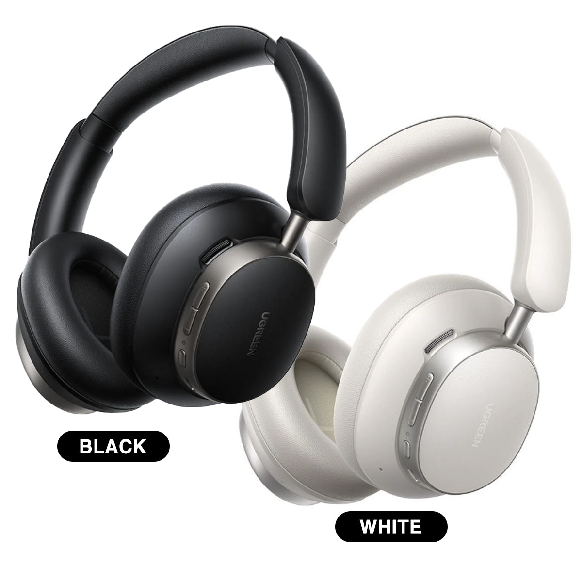 Ugreen Studio Pro Hybrid Active Noise-Cancelling Headphones (Black, White)