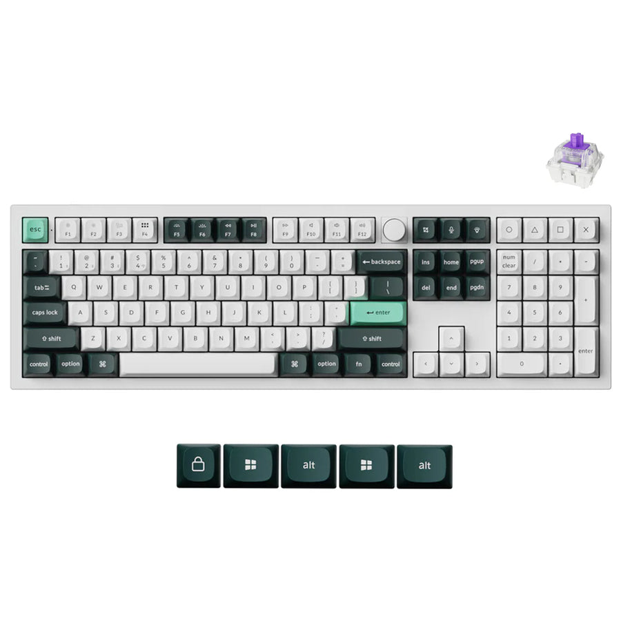 Keychron Q6 HE QMK Fully Assembled Knob RGB Full Size Wireless Custom Keyboard - Shell White