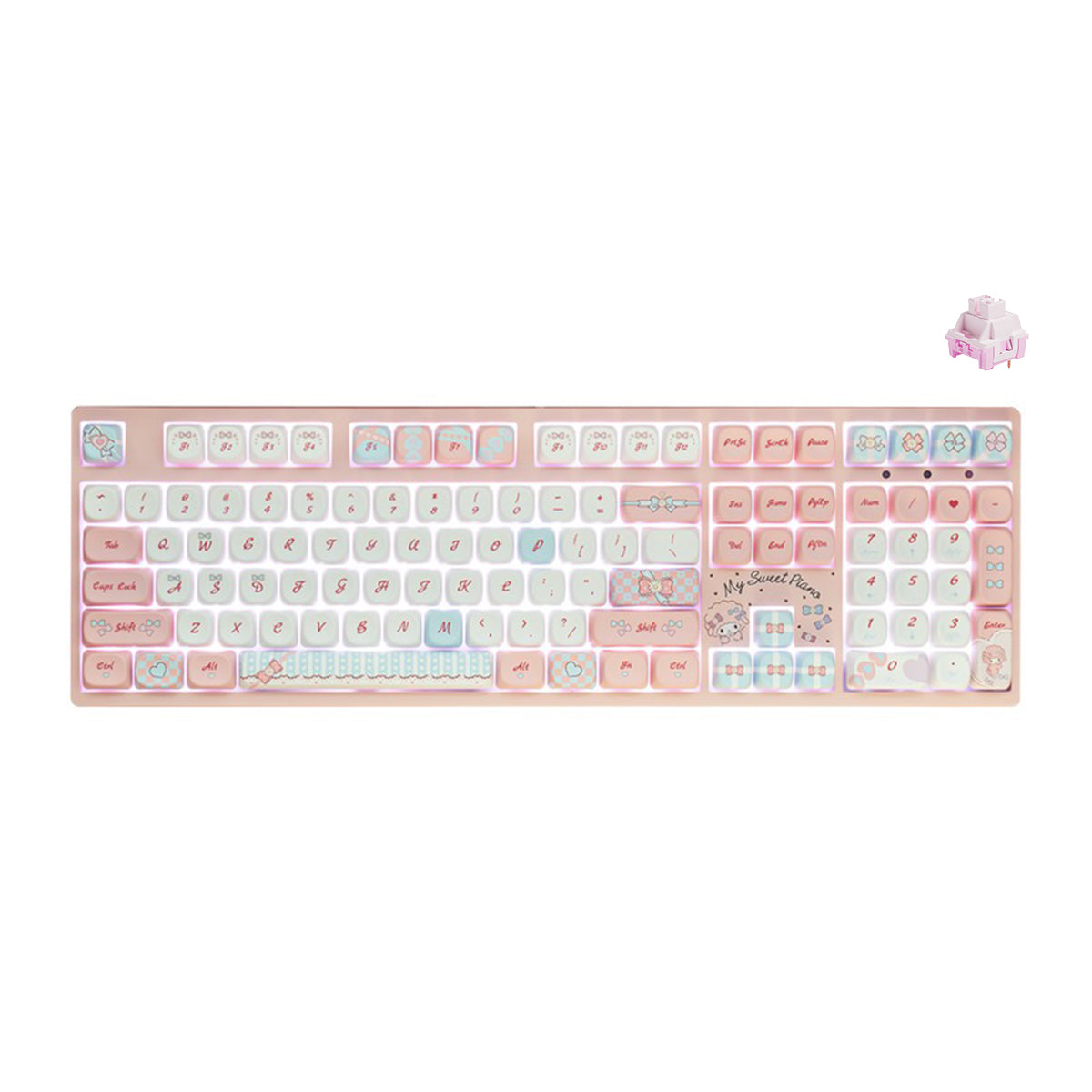 Akko My Sweet Piano 3108 V3 Wired Mechanical Keyboard (Akko Frost Pink Switch)