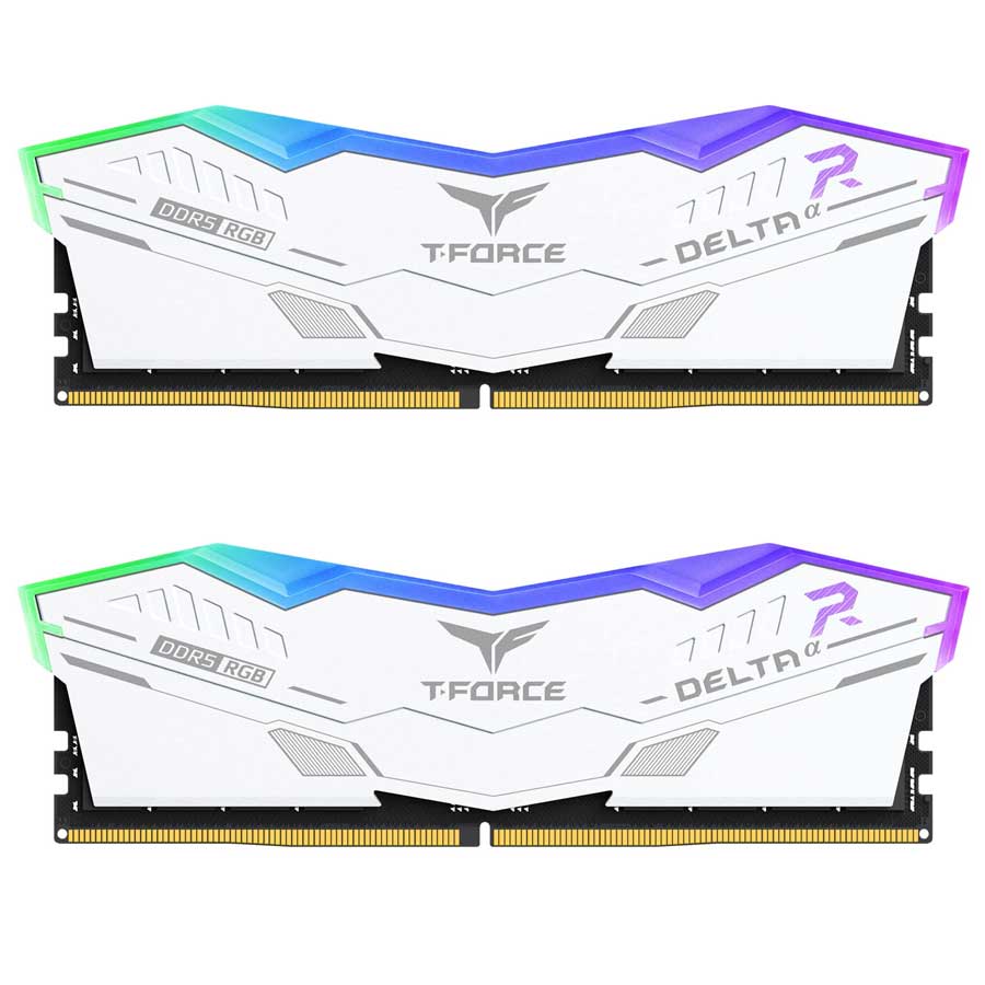 Teamgroup T-Force Delta RGB 32GB (2x16GB) DDR5 Gaming Desktop Memory (White) | DataBlitz