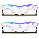 Teamgroup T-Force Delta RGB 32GB (2x16GB) DDR5 Gaming Desktop Memory (White) | DataBlitz