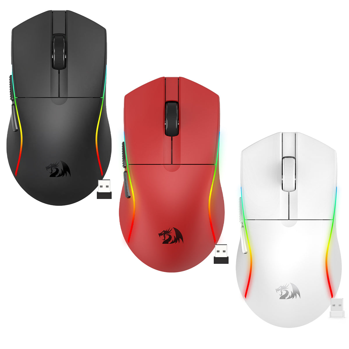 Redragon Deicide Lite RGB Tri-Mode 10000DPI Ultra Lightweight Gaming Mouse (Black, Red, White)