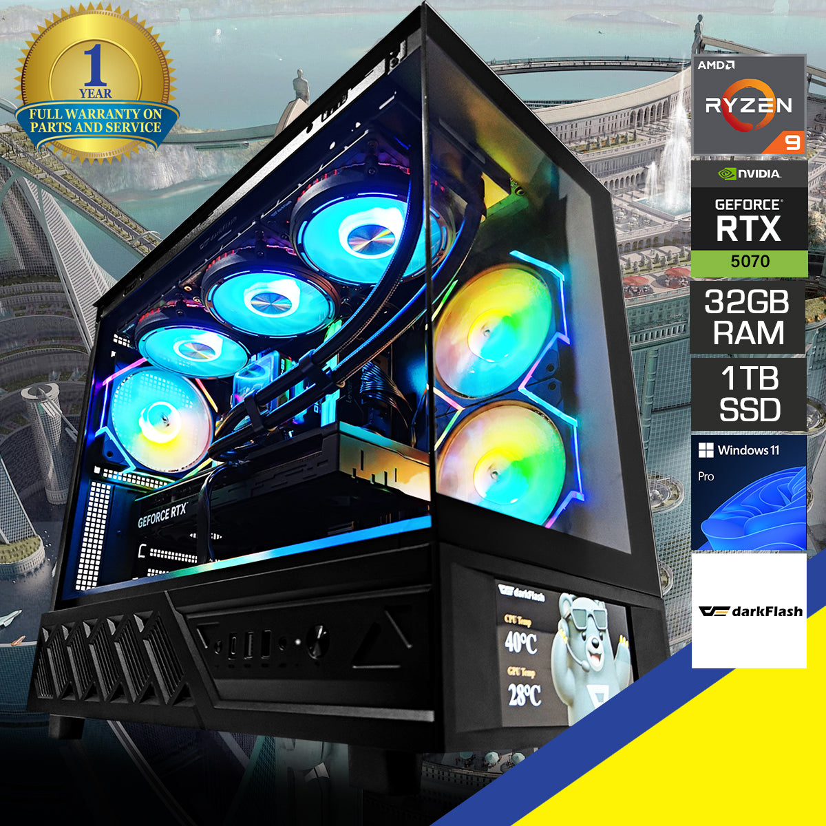 Optima DS950MV Black Desktop Gaming PC