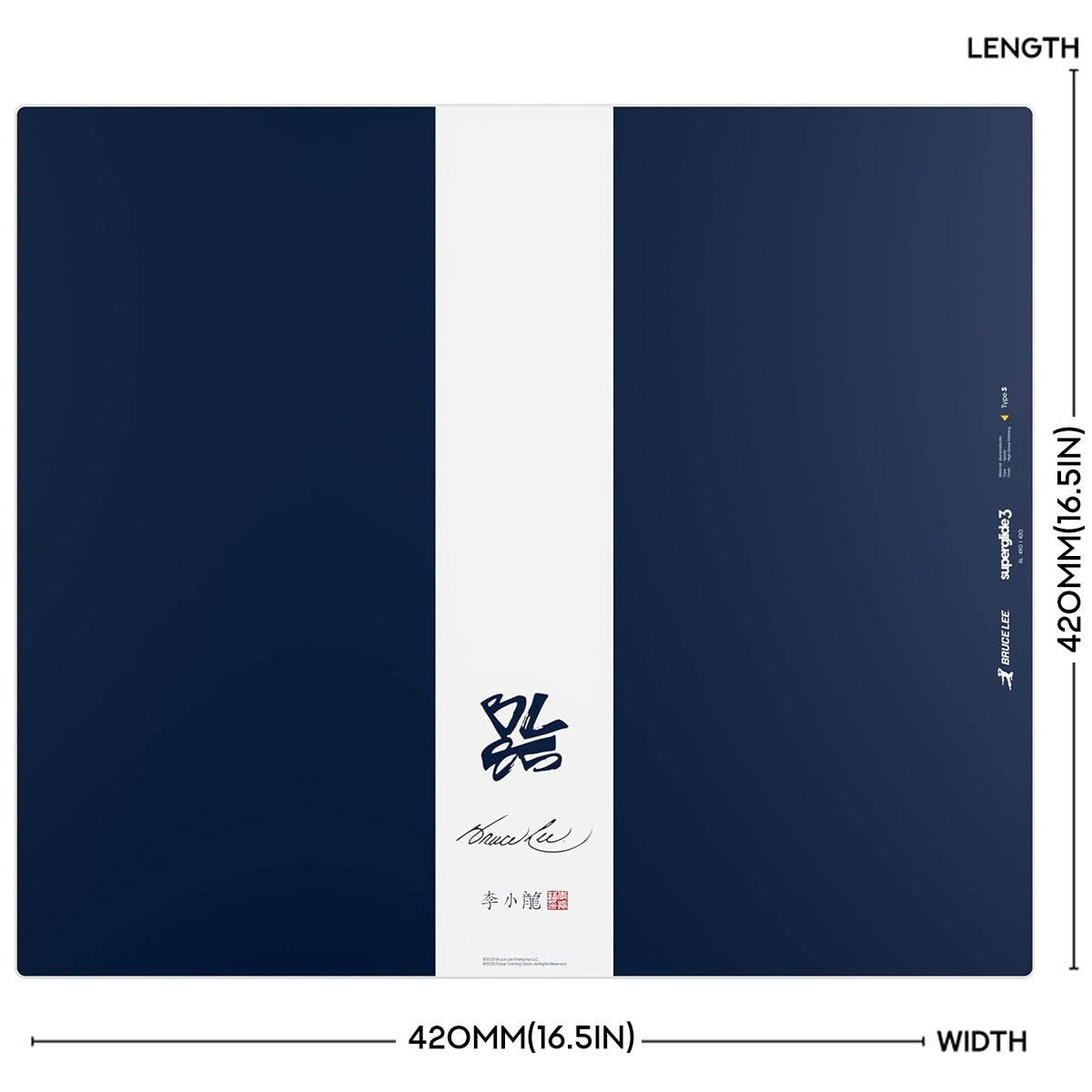 Pulsar Superglide 3 Premium Glass Mousepad XL (Bruce Lee 85th Anniversary Limited Edition - Navy)