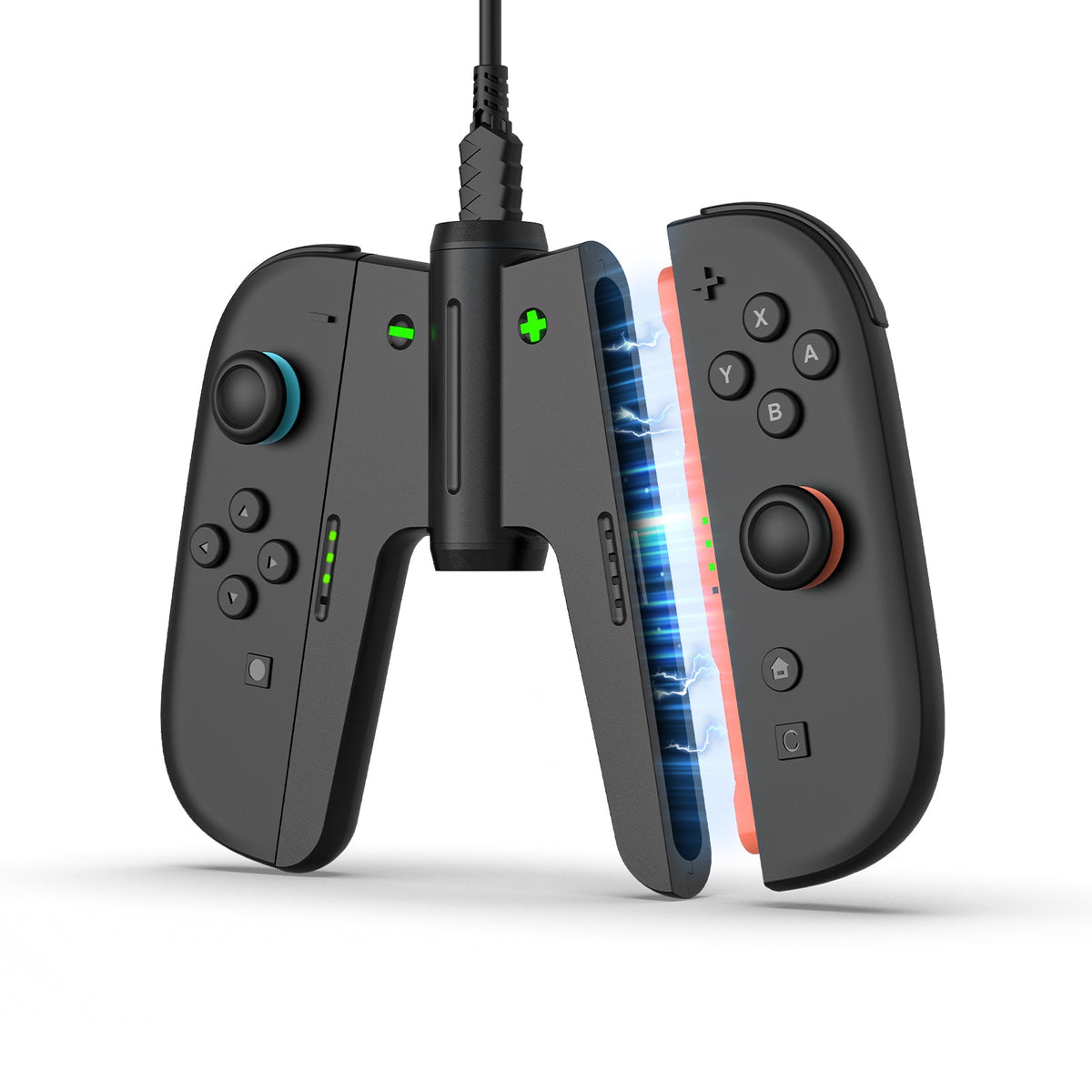 IINE Bridge-Shaped Charging Grip for Nintendo Switch 2 (Black) (L1155)