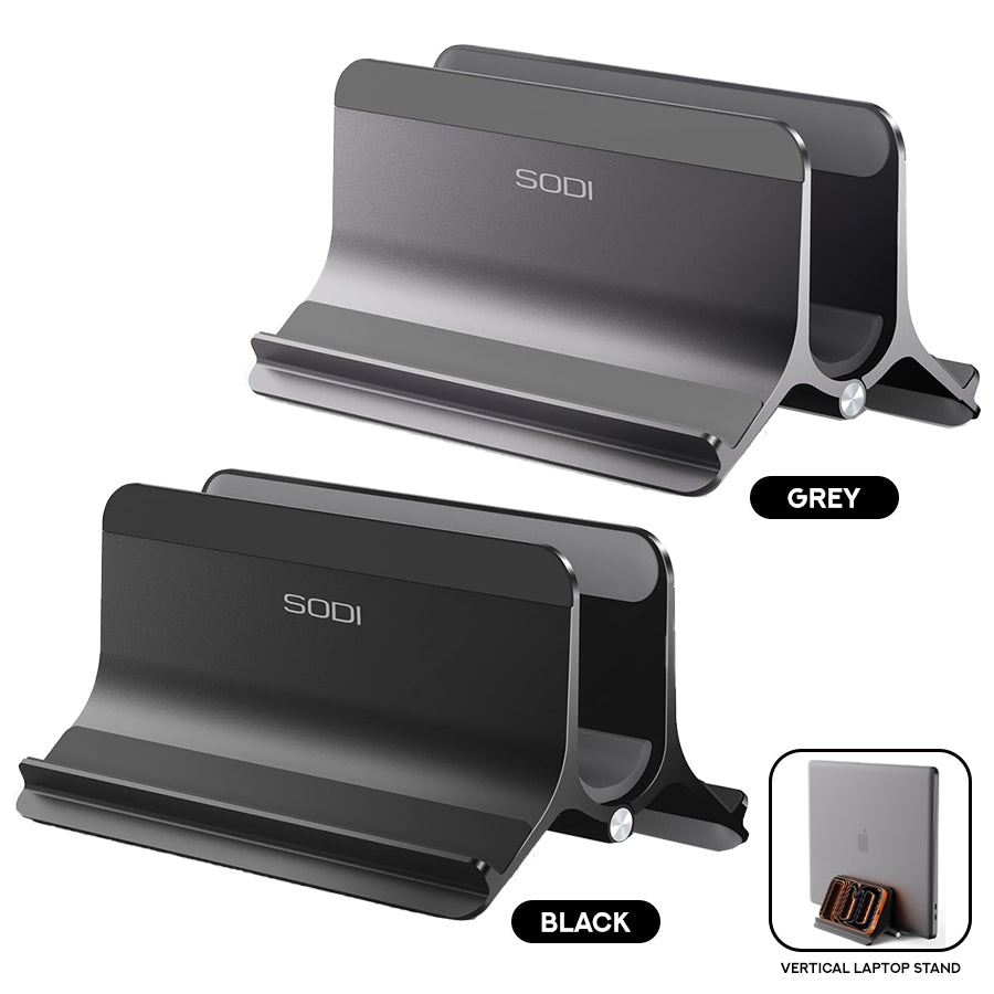 SODI ST02 Aluminum Gravity Holder for MacBook (Grey, Black)
