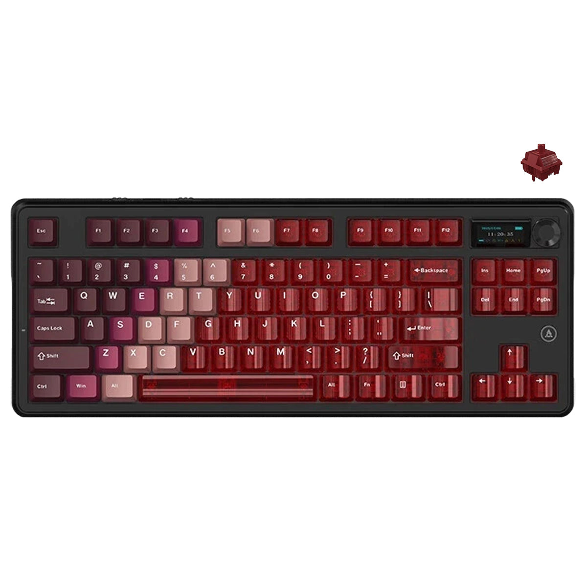 Ajazz MK87 RGB 87 Keys Hot-Swappable Mechanical Keyboard (Transparent Red) (Pitaya Switch)