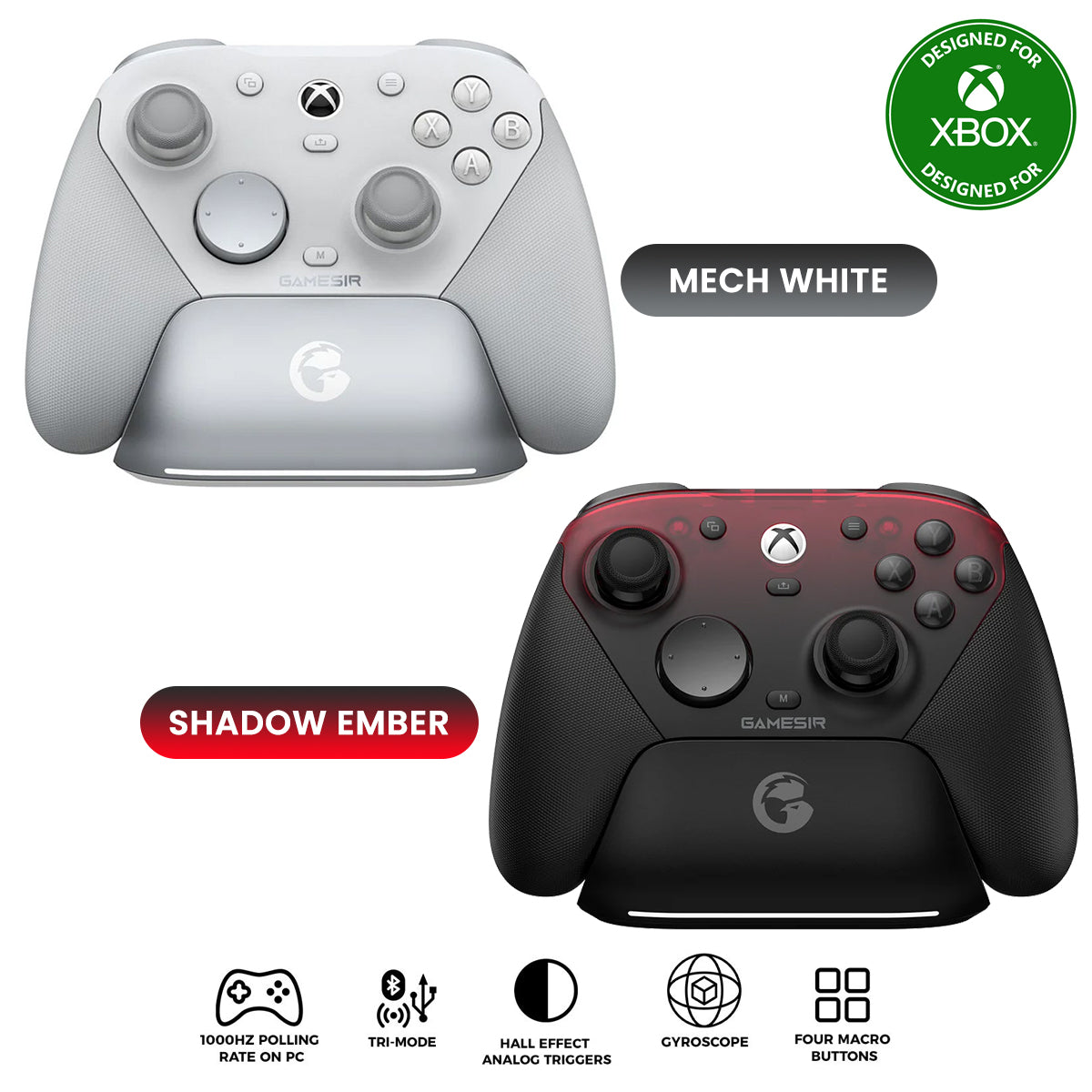 GameSir G7 Pro Tri-Mode Gaming Controller for Xbox Mobile PC (Mech White, Shadow Ember)