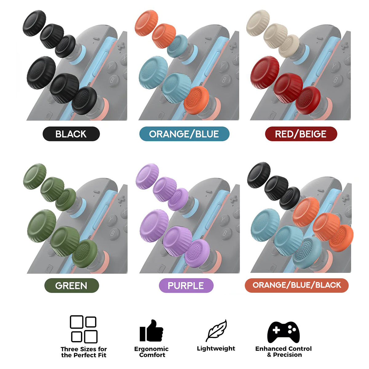 JSAUX Multi-Mode Thumb Grip Set for Nintendo Switch 2