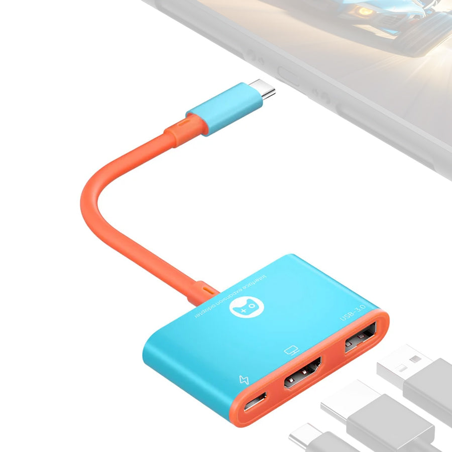 JSAUX Portable 3-in-1 TV Adapter 0.18m for Nintendo Switch 2 (Blue) (CV0087)