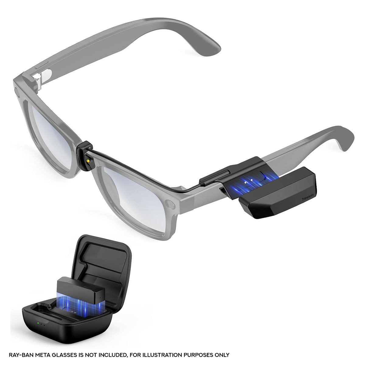 Transnovo Snap-On Portable Charger for Ray-Ban Meta Glasses