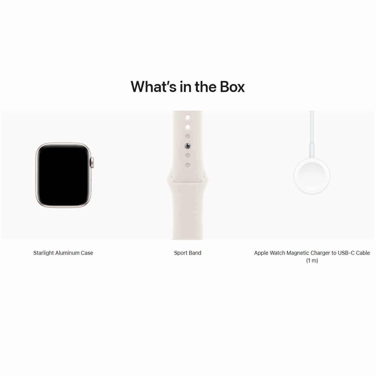 Apple Watch SE GPS 40mm Aluminum Case with Starlight Sport Band - M/L (Starlight) (MXEG3ZP/A)