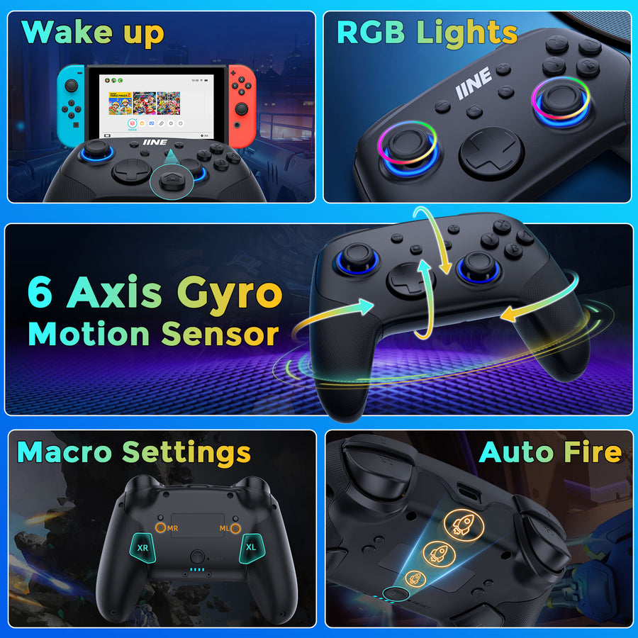 IINE Macro Programming Falcon Black Wireless Controller | DataBlitz
