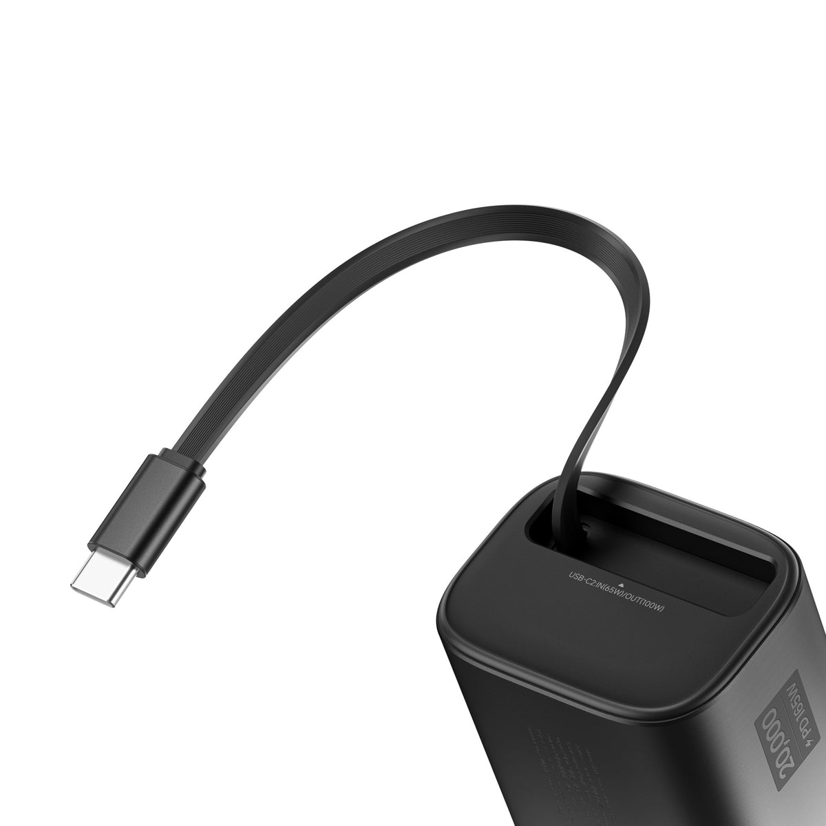 Sharge Retractable 165 Power Bank 20000mAh 165W with Built in cable (Black) (E4)