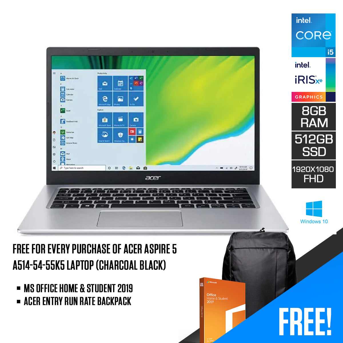 ACER ASPIRE 5 A514-54-55K5 Laptop (Charcoal Black)