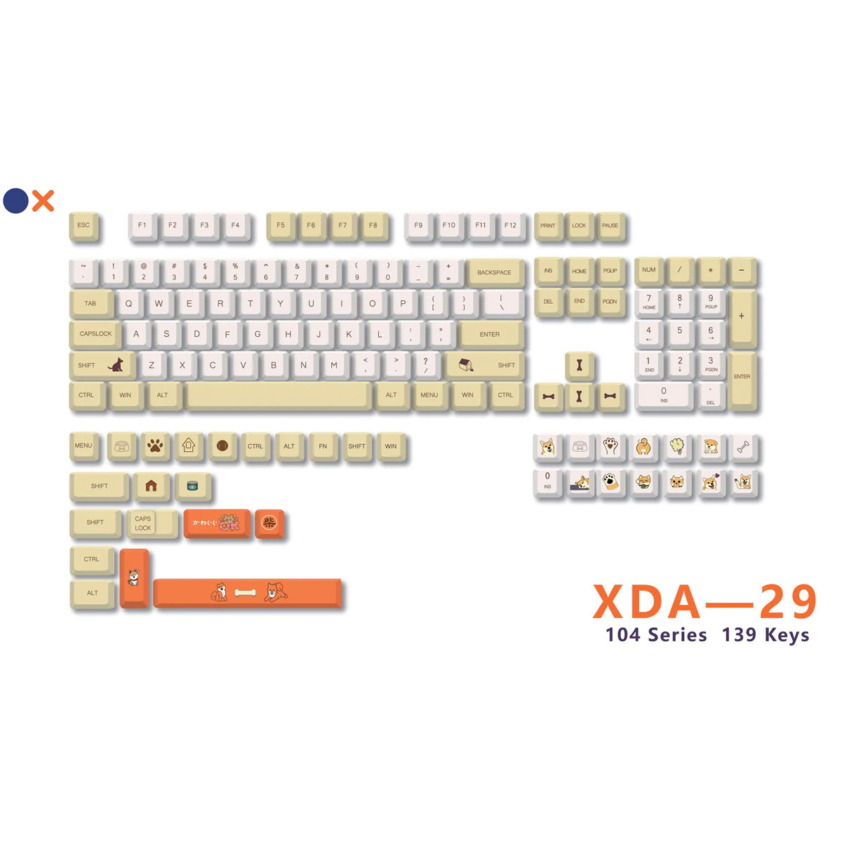 Royal Kludge PBT Keycaps 139 Keys XDA-29