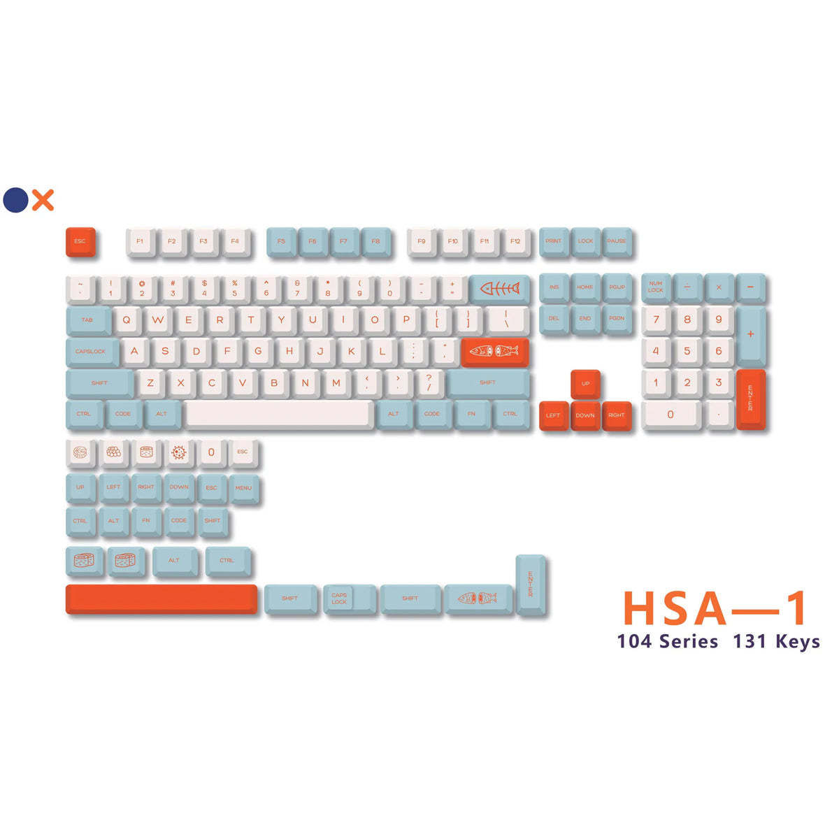 Royal Kludge PBT Keycaps 131 Keys HSA-1