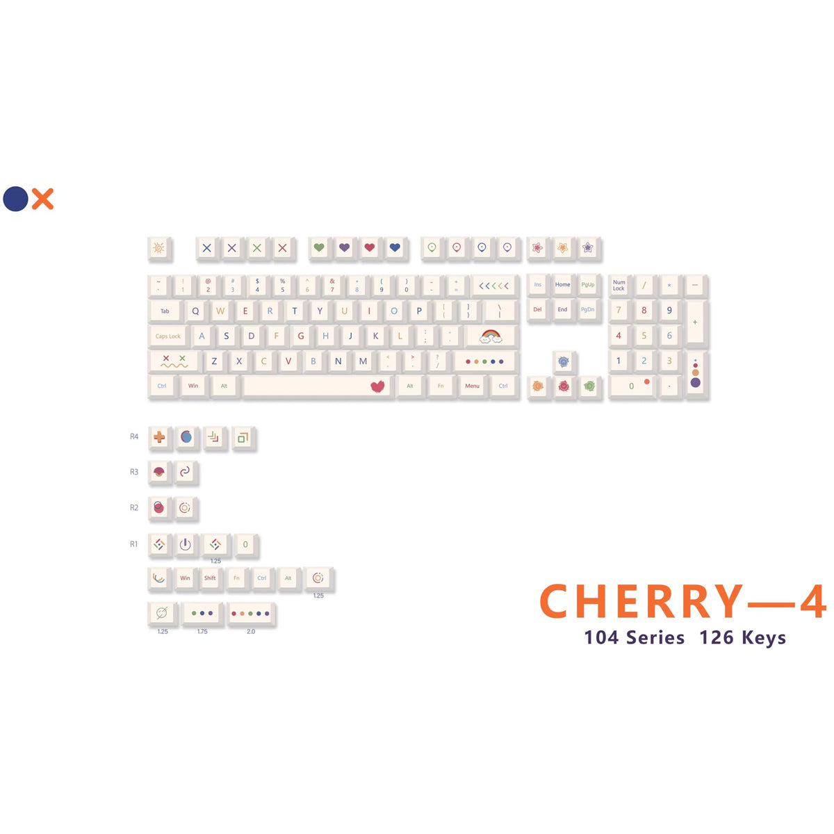 Royal Kludge PBT Keycaps 126 Keys CR-4