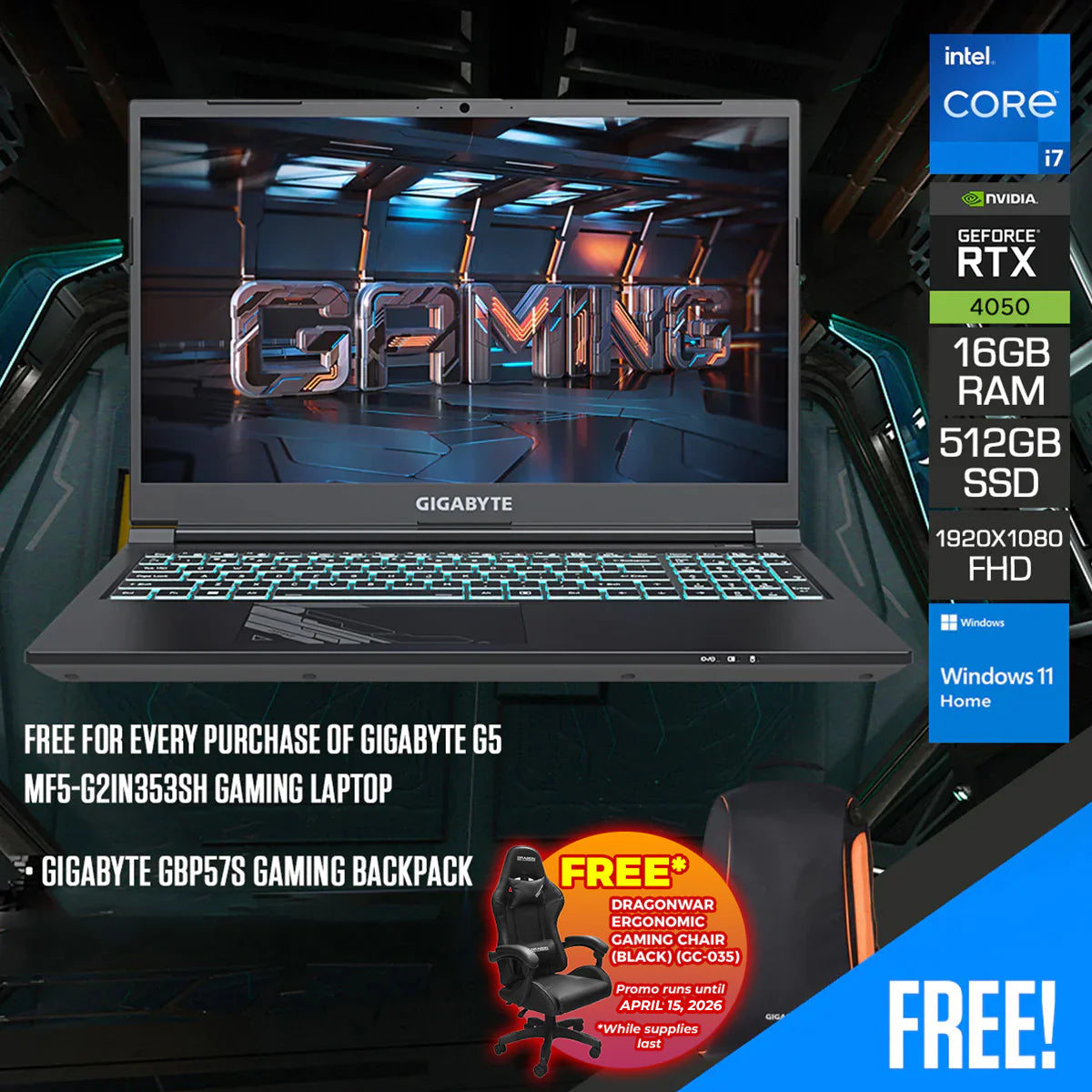 Gigabyte G5 MF5-G2IN353SH Gaming Laptop