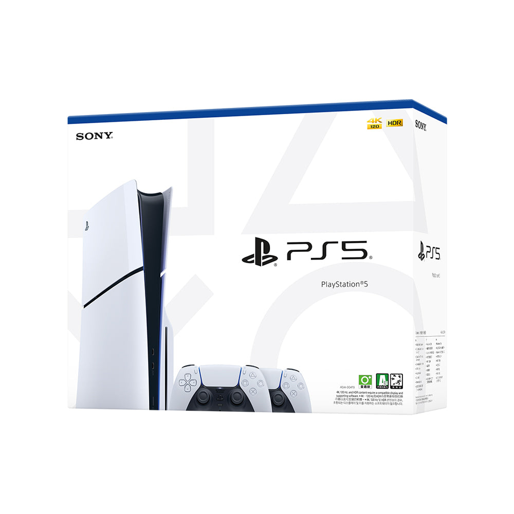 Sony Playstation PS5 Slim Console Two Dualsense Wireless Controllers Bundle