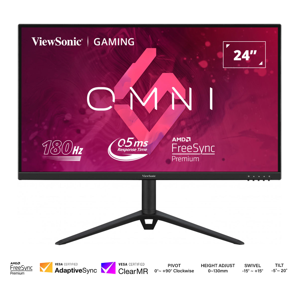 Viewsonic Omni VX2428J 24" FHD (1920x1080) 180Hz 0.5ms MPRT w/ Tilt, Pivot, Swivel, Height Adjustments Fast IPS Gaming Monitor