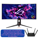 Asus ROG Swift OLED PG34WCDM 34" UWQHD (3440X1440) 240HZ 0.03MS GTG Ultra-Wide Curved Gaming Monitor | Asus AX1800 Dual Band Smart WiFi 6 Router (RT-AX53U) Bundle