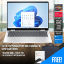 HP Envy X360 14-FA0069AU 2-in-1 Laptop (Glacier Silver) | 14" 2.8K (2880x1800) OLED | Ryzen 7 8840HS | 16GB RAM | 1TB SSD | AMD Radeon Graphics | Windows 11 Home | MS Office Home & Student 2021 + Backpack HP Prof 17.3