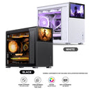Jonsbo D31 Mesh M-ATX Computer Case (Black, White) + Jonsbo DS8 8" Display Secondary Screen (Black, White)