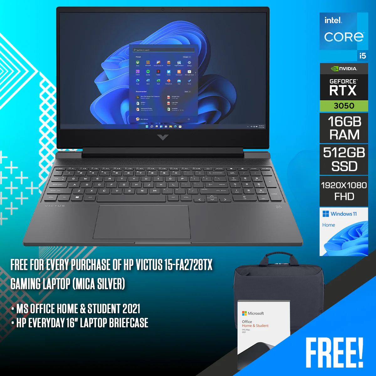 HP Victus 15-FA2727TX Gaming Laptop (Mica Silver)