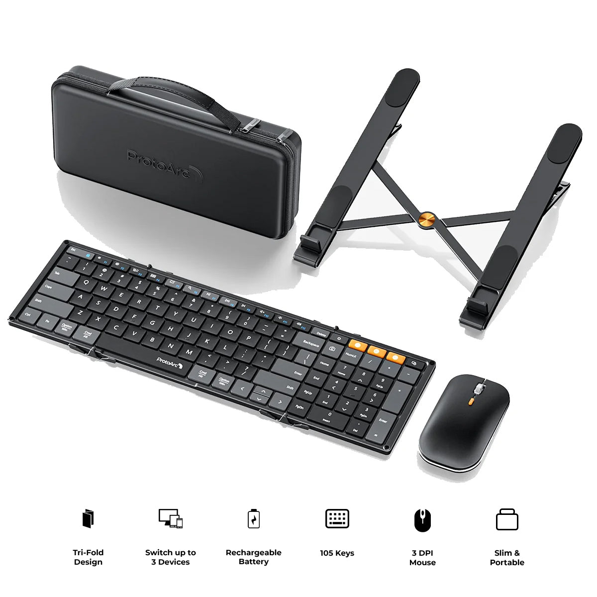 ProtoArc XKM01 CaseUp Foldable Keyboard and Mouse Combo