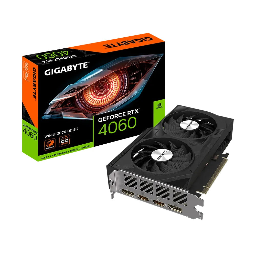 Gigabyte Geforce RTX 4060 Windforce OC 8GB Graphics Card (GV-N4060WF2OC-8GD)