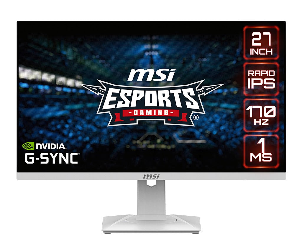 MSI G274QRFW 27" WQHD Rapid IPS 1ms GTG 170Hz G-Sync Compatible eSports Gaming Monitor (White)