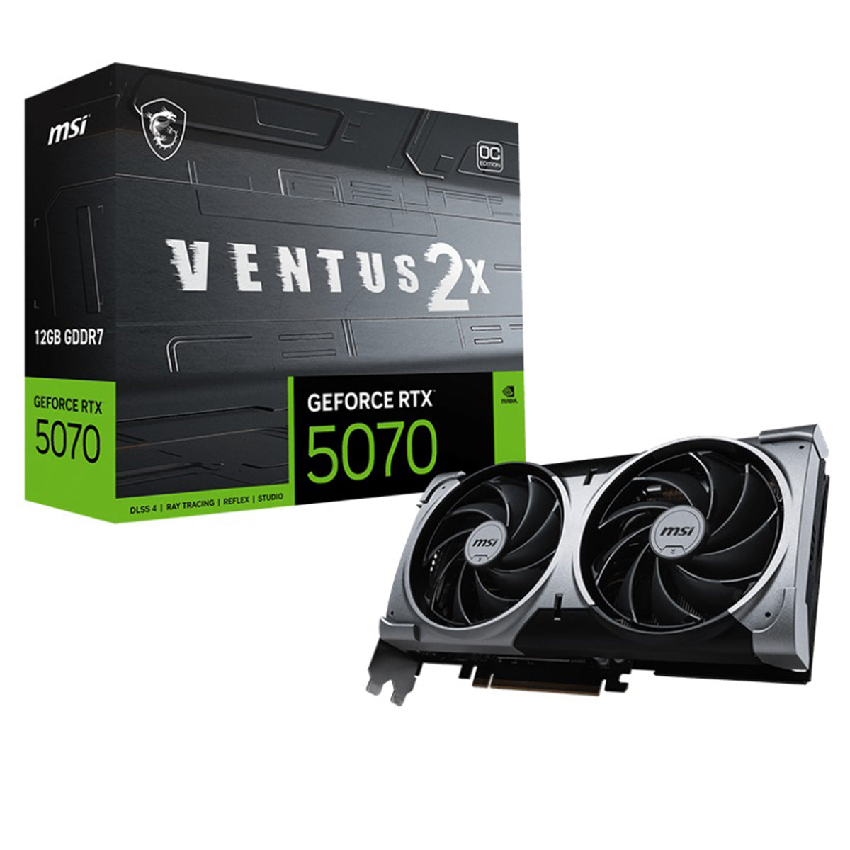 MSI GeForce RTX 5070 12GB Ventus 2X OC Graphics Card (Black)