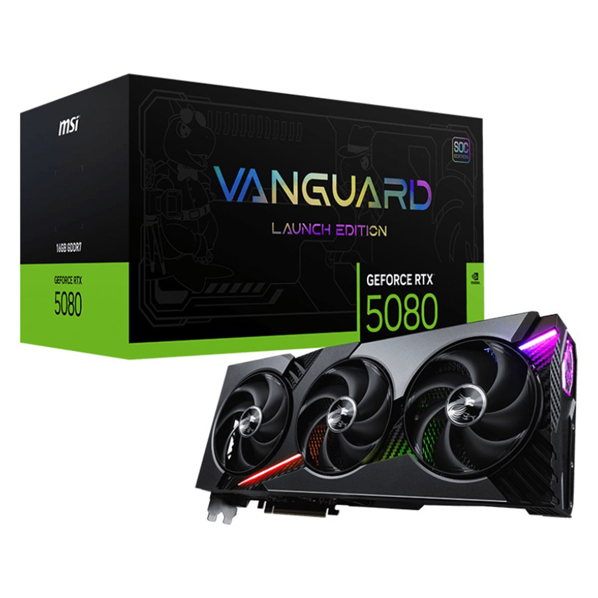 MSI Geforce RTX 5080 16GB GDDR7 Vanguard SOC LAUNCH EDITION Graphics Card