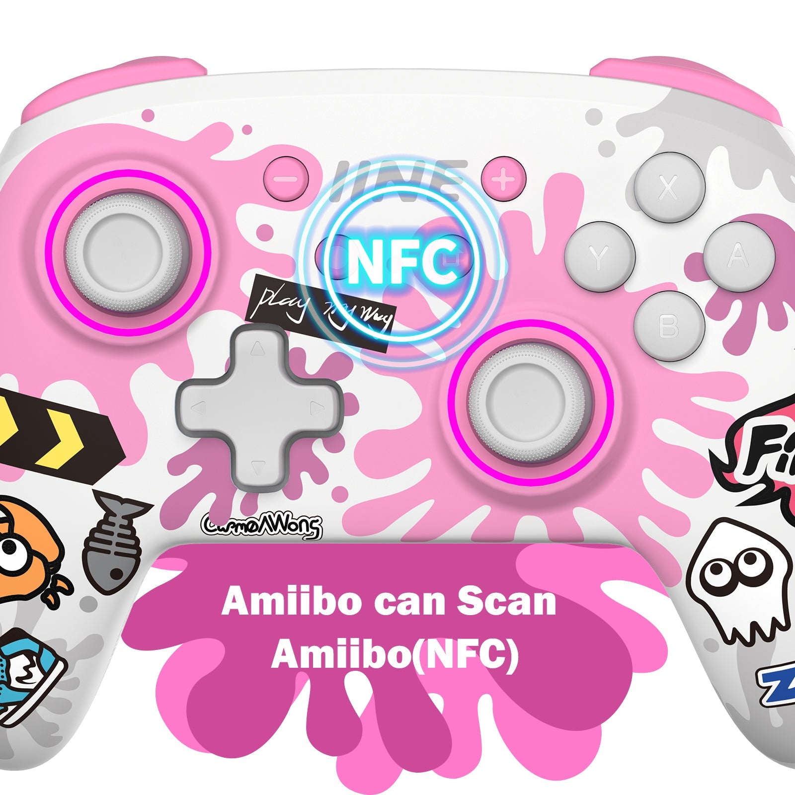 IINE Switch Controller NFC Pink & White (L708)