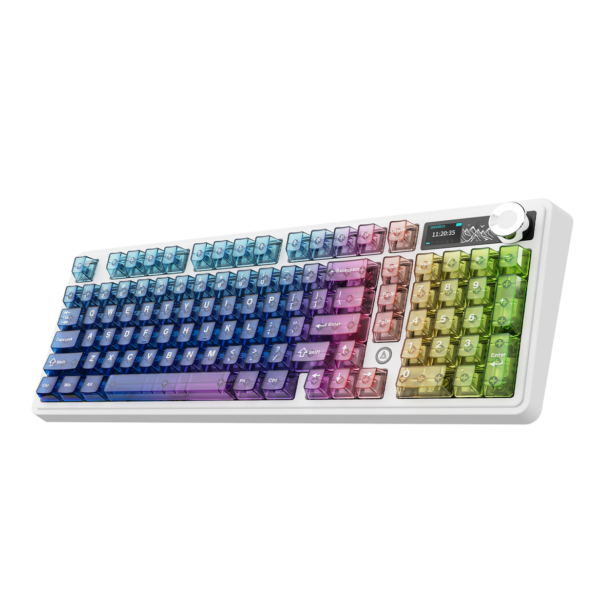 Ajazz AK980 V2 Pro RGB Tri-Mode Mechanical Keyboard (Transparent Blue Purple Pink Orange) (Lichee Switch)