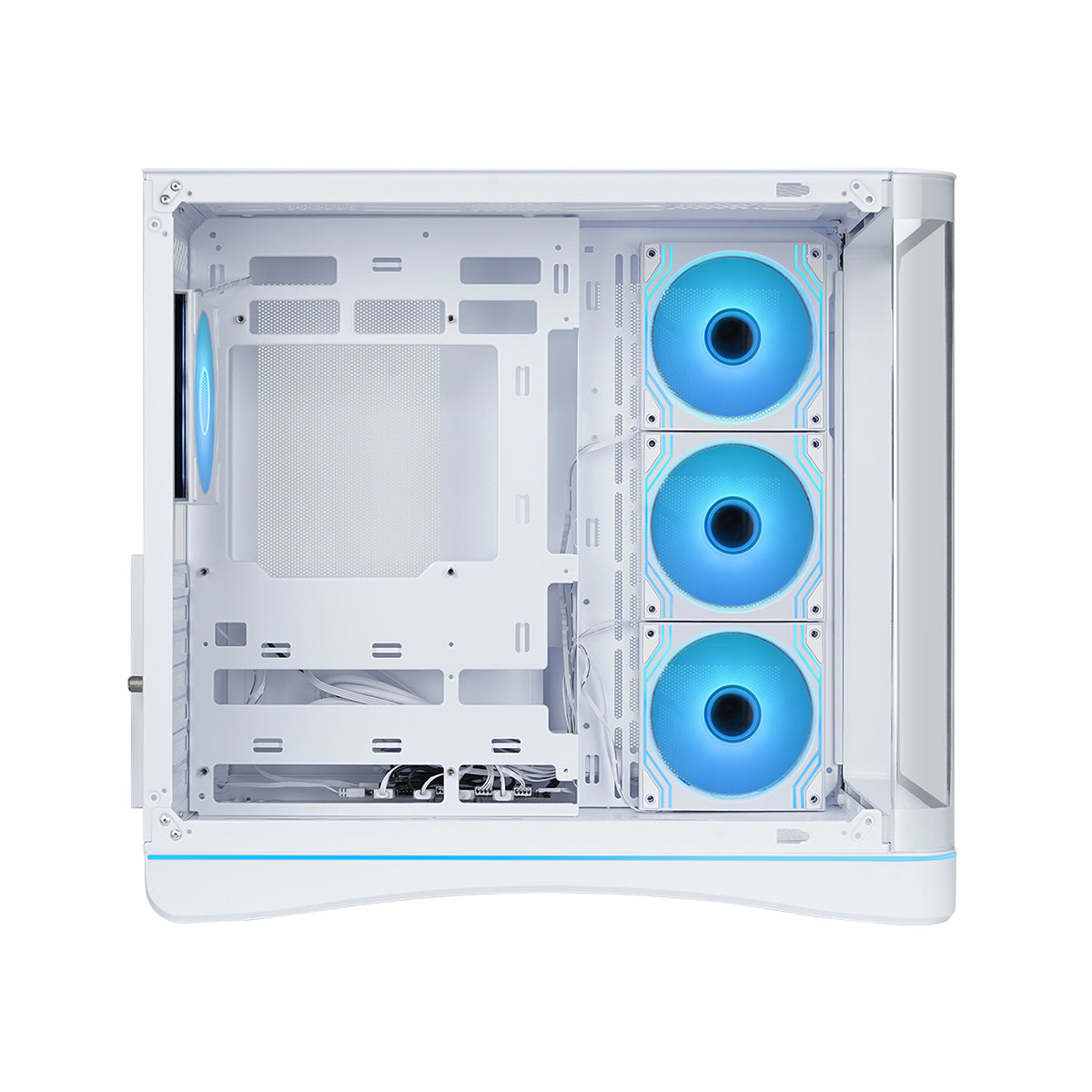 Sama V62S Mid-Tower Curved Panoramic TG Panel PC Case with 4x Pre-Installed ARGB Infinity Fans
