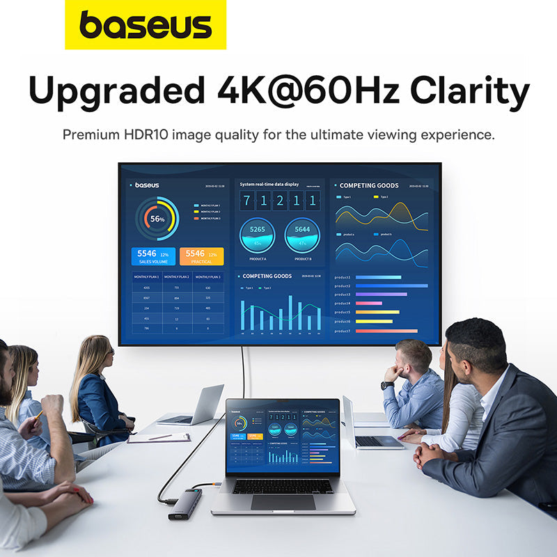 Baseus Metal Gleam Series 11-Port Hub USB-C to HDMI 4K@60Hz + VGA + 3xUSB 3.0 + USB 2.0 + USB-C PD