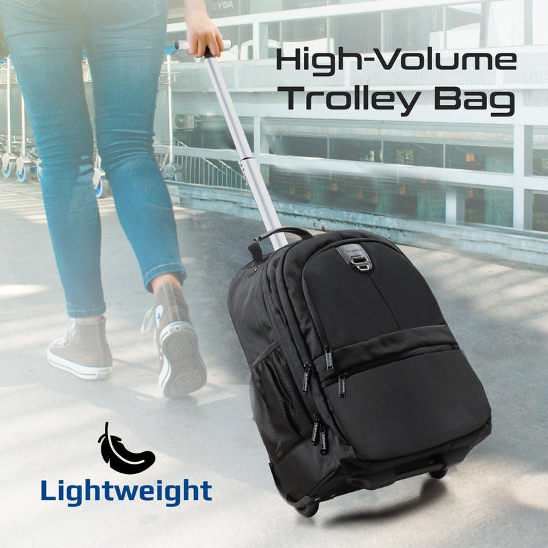 Promate Compact-TR 2-in-1 Large Capacity Trolley Bag Multiple Compartment for 15.6" Laptops