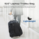 Promate CramPack-TR 2-in-1 15.6" Laptop Trolley Bag Backpack Large Multiple Compartments