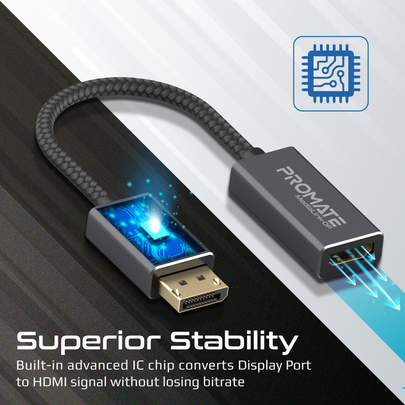 Promate MediaLink-DP 4K@60Hz High Definition DisplayPort to HDMI Adapter