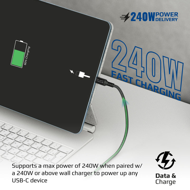 Promate PowerBolt240-1M 240W 40Gbps Thunderbolt 3 100cm Super Speed Fast Charging USB-C Cable