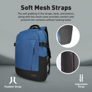 Promate Birger Comfortstyle Laptop Backpack With Large Compartments (Blue)